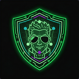 The CISO: Cyber Defense Extraordinaire app icon — a neon shield enclosing a figure in dark glasses, drawn in phosphor green.